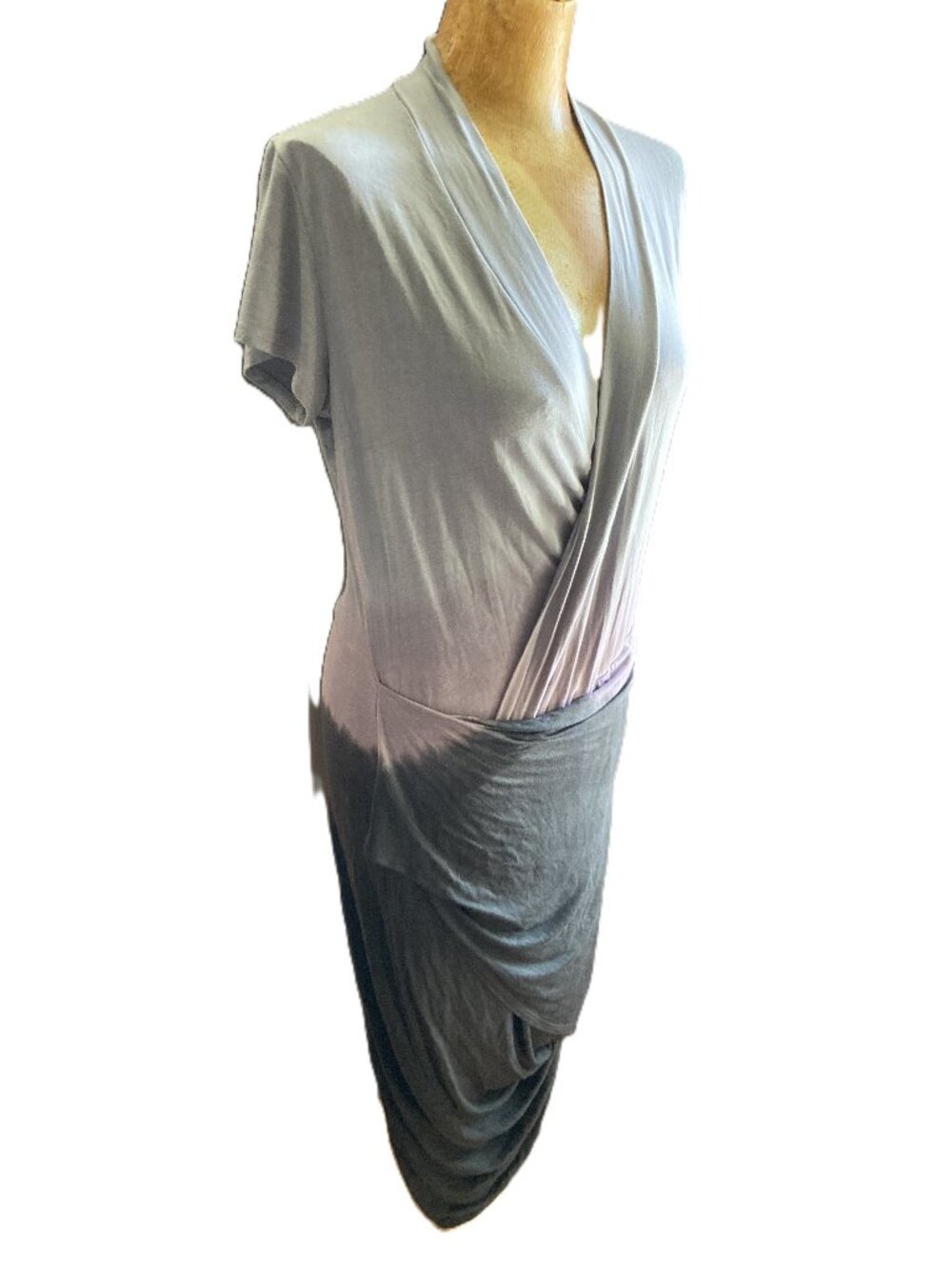 Tye Dye Asymmetric Maxi Dress Lilac and Black Size Large